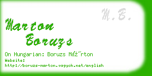 marton boruzs business card